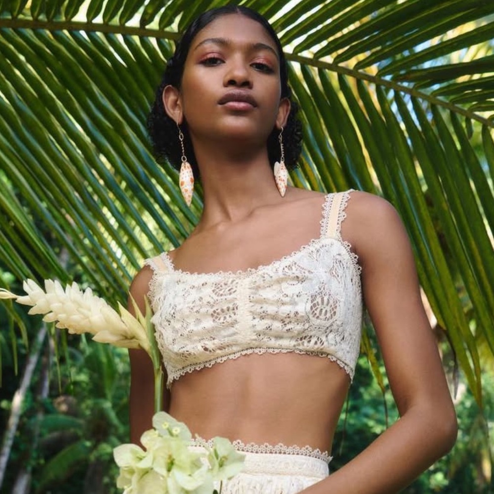 Ulla Johnson Medium Shell Drop Earrings Orange Mi… - image 1